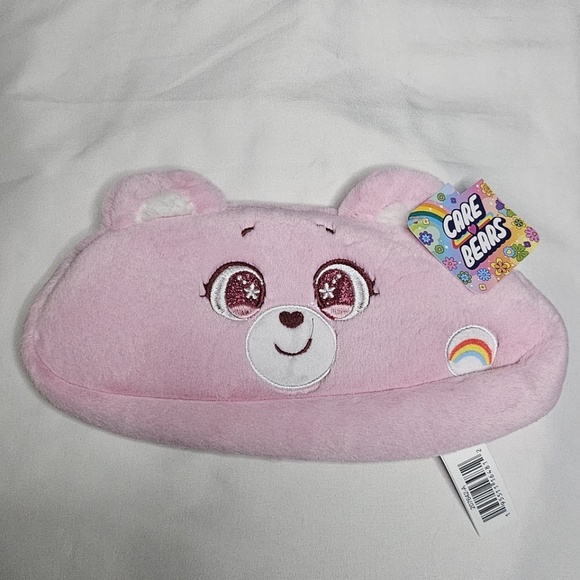New Set 3 Care Bear Pencil Case Pink Cheer Green Good Luck Lucky Yellow Funshine - Picture 2 of 11